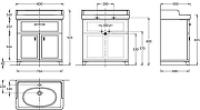 Тумба с раковиной Kerama Marazzi Pompei 80 PO.M.80.1\WHT+Pompei 80 PO.wb.80 цвет Белый глянцевый-5