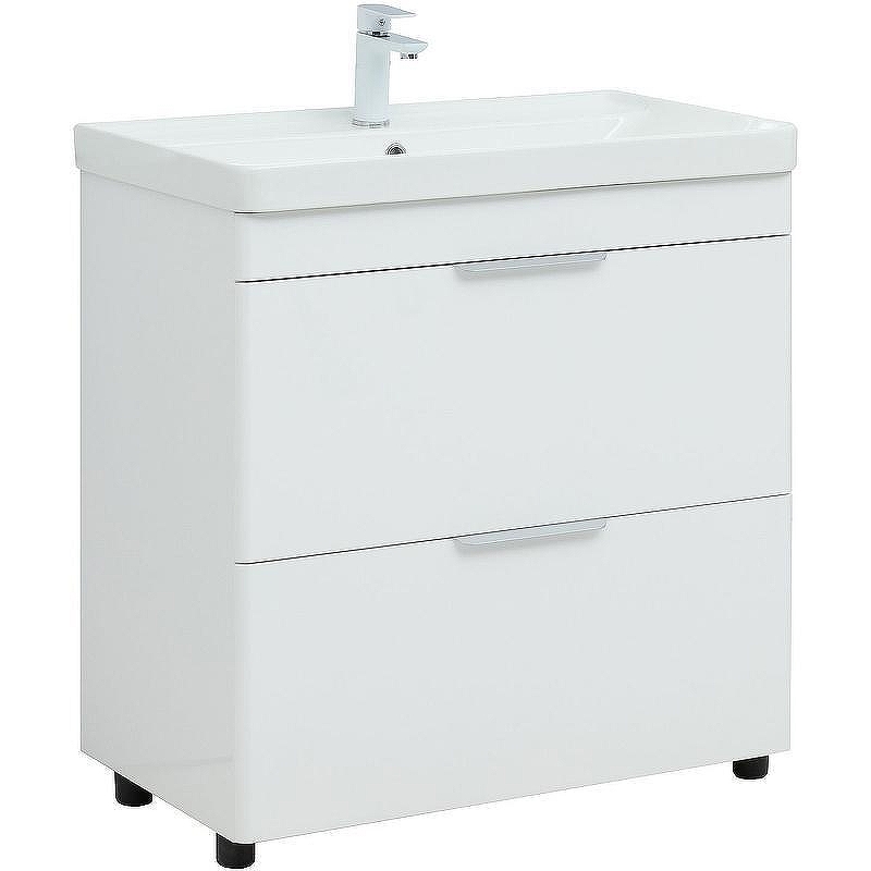 Тумба с раковиной Aquanet Ирис new 80 310154+Ирис 80 301805 