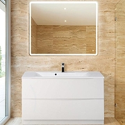 Тумба с раковиной BelBagno Marino 120 MARINO-1200-2C-PIA-BL-P+120 BB1200/450-LV-MR-PR Bianco Lucido-1