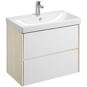 Тумба с раковиной Aquaton Сканди 80 1A283001SDB20+Santek Адриана 80 1WH501772 подвесная Белый глянец Дуб верона