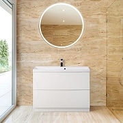 Тумба с раковиной BelBagno Marino 80 MARINO-800-2C-PIA-BL-P+80 BB800/450-LV-MR-PR Белая