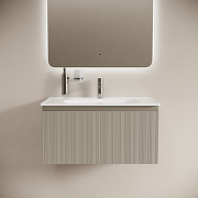 Тумба с раковиной Sancos Code 80 CD80GP+Ceramicanova Sabo 80 CN13002 подвесная цвет Серая платина-1