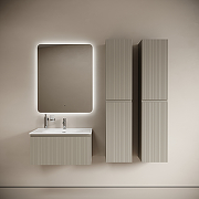 Тумба с раковиной Sancos Code 80 CD80GP+Ceramicanova Sabo 80 CN13002 подвесная цвет Серая платина-3