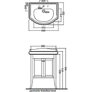 Тумба с раковиной Kerasan Retro 60 735140+Retro 69 104601*1 Орех-9
