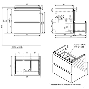 Тумба с раковиной Cersanit Moduo 60 64140+Como 60 S-UM-COM60/1-w подвесная Белая-6