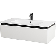 Тумба с раковиной Cezares Slider 100 SLIDER-1000-1C-SO-BO+100 CZR-1000/480-LV-MR-PRS подвесная Bianco Opaco-1