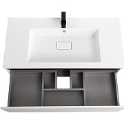 Тумба с раковиной Cezares Slider 100 SLIDER-1000-1C-SO-BO+100 CZR-1000/480-LV-MR-PRS подвесная Bianco Opaco-6