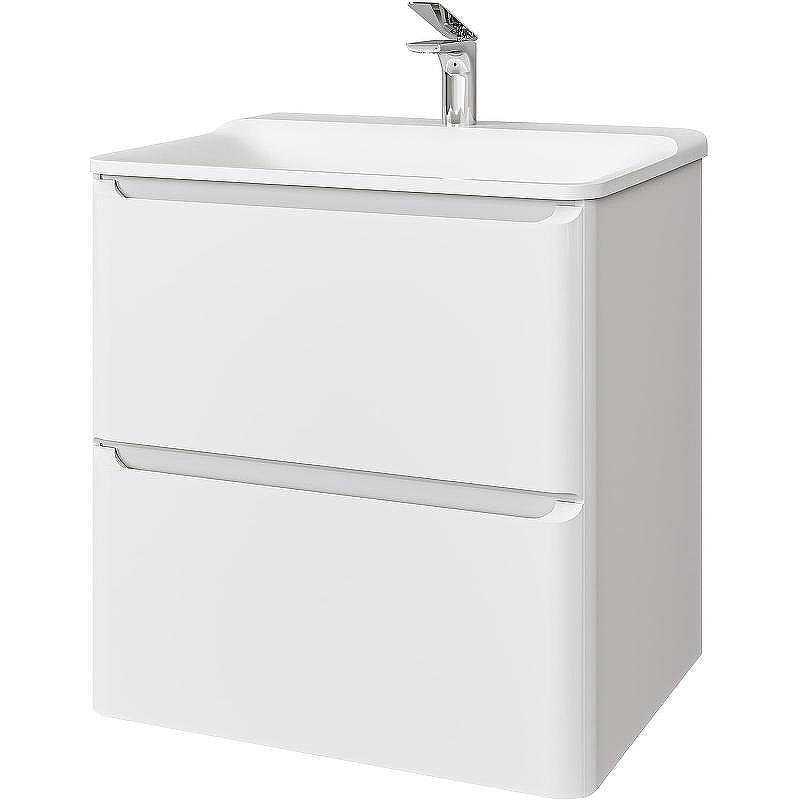 Тумба с раковиной Raval Welto 60 Wel.01.60.2/P/W/RL+Solo 60 Solo.08.60/W/RL подвесная 