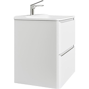 Тумба с раковиной Raval Welto 60 Wel.01.60.2/P/W/RL+Solo 60 Solo.08.60/W/RL подвесная Белая-3
