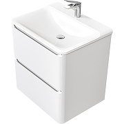 Тумба с раковиной Raval Welto 60 Wel.01.60.2/P/W/RL+Solo 60 Solo.08.60/W/RL подвесная Белая-4