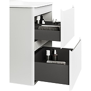 Тумба с раковиной Raval Welto 60 Wel.01.60.2/P/W/RL+Solo 60 Solo.08.60/W/RL подвесная Белая-6