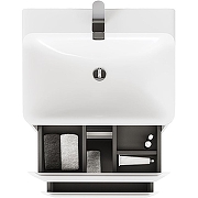 Тумба с раковиной Raval Welto 60 Wel.01.60.2/P/W/RL+Solo 60 Solo.08.60/W/RL подвесная Белая-10