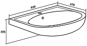 Тумба с раковиной Runo Лада 60 00-00001368+Rosa Уют 60 00000000154 подвесная Белая-5
