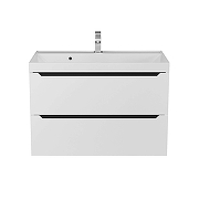 Тумба с раковиной Uperwood Tanos 80 2930205142+Classic 80 291020337 подвесная цвет Белый матовый Графит матовый