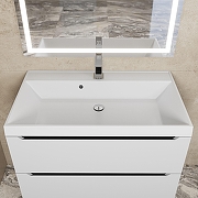 Тумба с раковиной Uperwood Tanos 80 2930205142+Classic 80 291020337 подвесная цвет Белый матовый Графит матовый-5