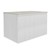 Тумба с раковиной Vincea Велле (Welle) 80 VMC-2WL800MW+80 VCB-4H800J подвесная цвет M.White Soft-touch