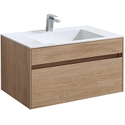 Тумба с раковиной Vincea Chiara 80 VMC-2C800NO+80 VCB-13800W подвесная N.Oak