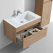 Тумба с раковиной Vincea Chiara 80 VMC-2C800NO+80 VCB-13800W подвесная N.Oak-3