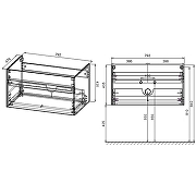 Тумба с раковиной Vincea Chiara 80 VMC-2C800NO+80 VCB-13800W подвесная N.Oak-8
