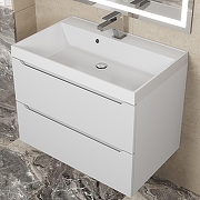 Тумба с раковиной Uperwood Tanos 70 291020243+Classic 70 291020336 подвесная цвет Белый матовый-8