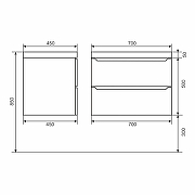 Тумба с раковиной Uperwood Tanos 70 291020243+Classic 70 291020336 подвесная цвет Белый матовый-17
