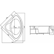 Акриловая ванна Victory Spa Curacao 150x150 OVS.260.910.00.1 цвет Белый-3
