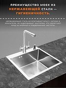 Кухонная мойка Wisent 50 WGS35050/W02-114/W405A/W302644/W74004-9  со смесителем цвет Сатин-1