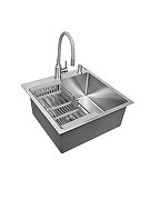 Кухонная мойка Wisent 50 WGS35050/W02-114/W405A/W302644/W74004-9  со смесителем цвет Сатин-4