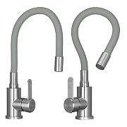 Кухонная мойка Wisent 50 WGS35050/W02-114/W405A/W302644/W74004-9  со смесителем цвет Сатин-5