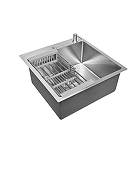 Кухонная мойка Wisent 50 WGS35050/W02-114/W405A/W302644/W74004-9  со смесителем цвет Сатин-6