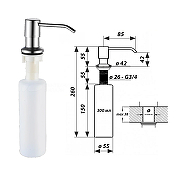 Кухонная мойка Wisent 50 WGS35050/W02-114/W405A/W302644/W74004-9  со смесителем цвет Сатин-19
