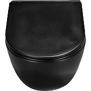 Унитаз с инсталляцией WellWant Aura WWU01122B + Berges Atom 410 040332 с сиденьем Микролифт и Черной матовой клавишей смыва-6