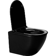 Унитаз с инсталляцией WellWant Aura WWU01122B + Berges Atom 410 040332 с сиденьем Микролифт и Черной матовой клавишей смыва-11