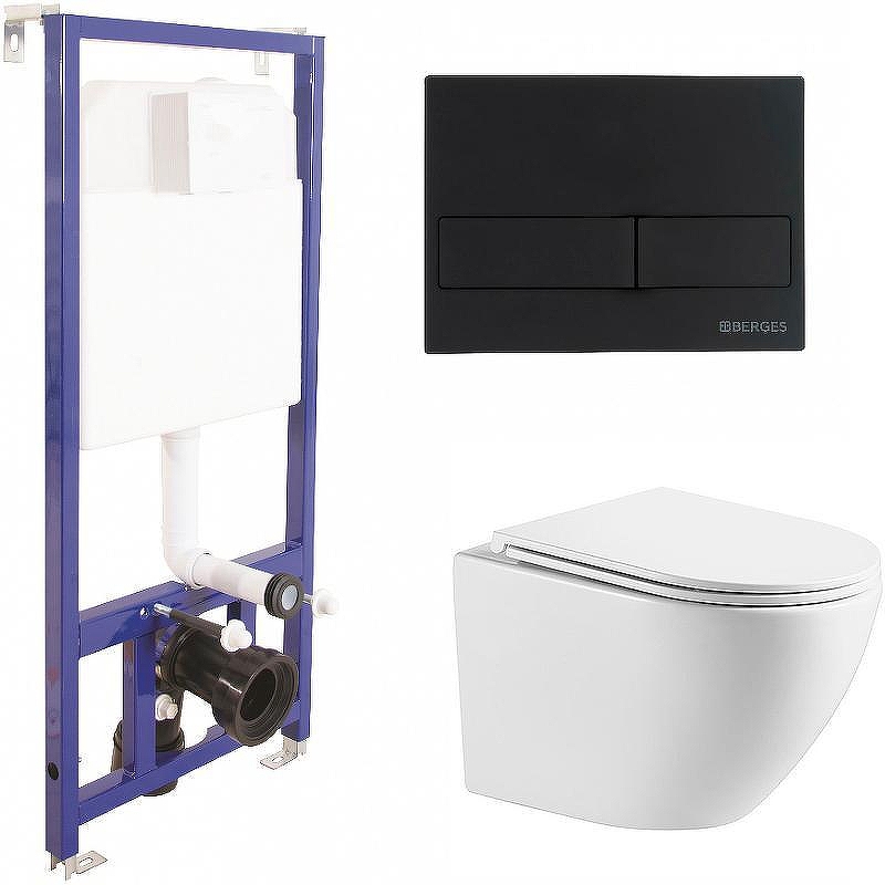 Унитаз с инсталляцией WellWant Aura WWU01121WK + Berges Novum L5 040215 