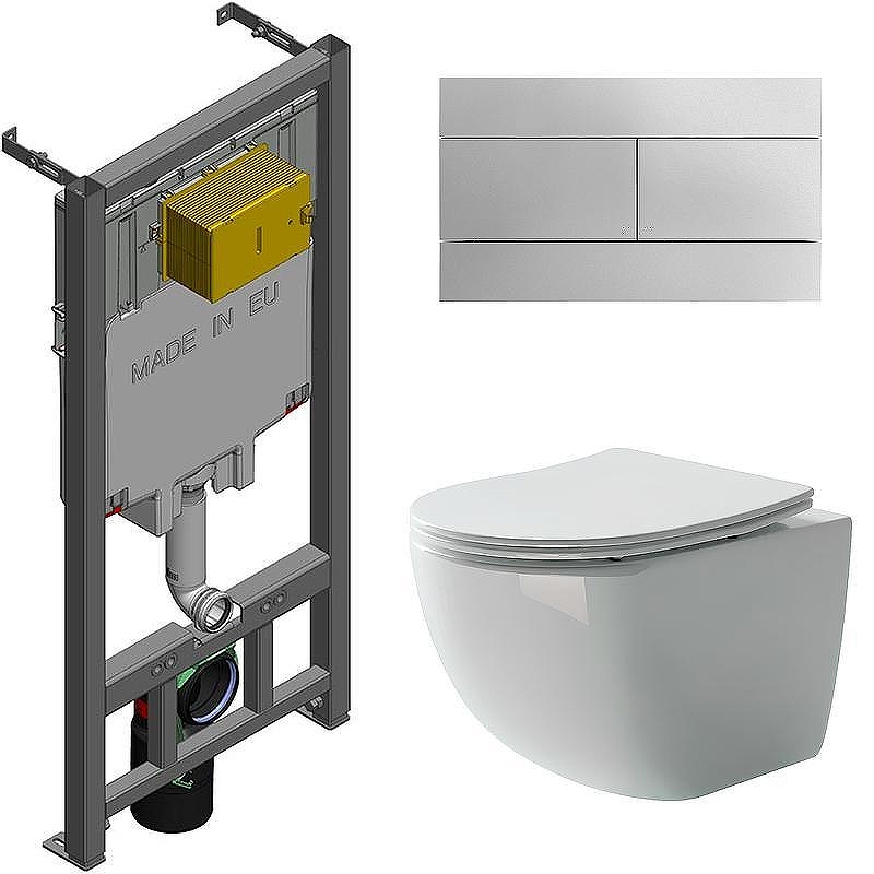 Унитаз с инсталляцией Ceramicanova Forma CN3009 + Jacob Delafon E29025-NF+E4316-CP 