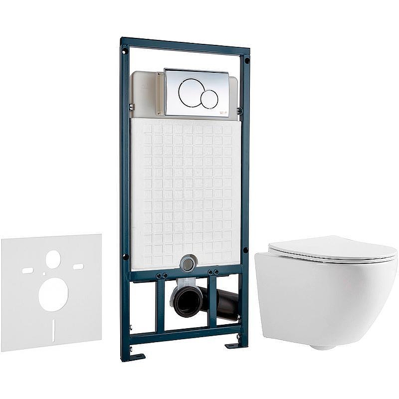 Унитаз с инсталляцией CeramaLux 2197 + WeltWasser WW Marberg 507 10000005949+10000005952 