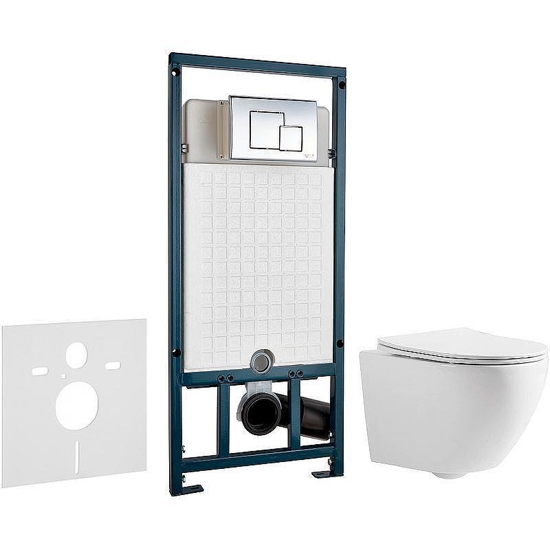 Унитаз с инсталляцией CeramaLux 2197 + WeltWasser WW Marberg 507 10000005949+10000005953 