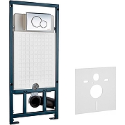 Унитаз с инсталляцией Aquatek Либра New AQ1148N-00 + WeltWasser WW Marberg 507 10000005949+10000005952 с сиденьем Микролифт с клавишей смыва Хром глянцевый-7