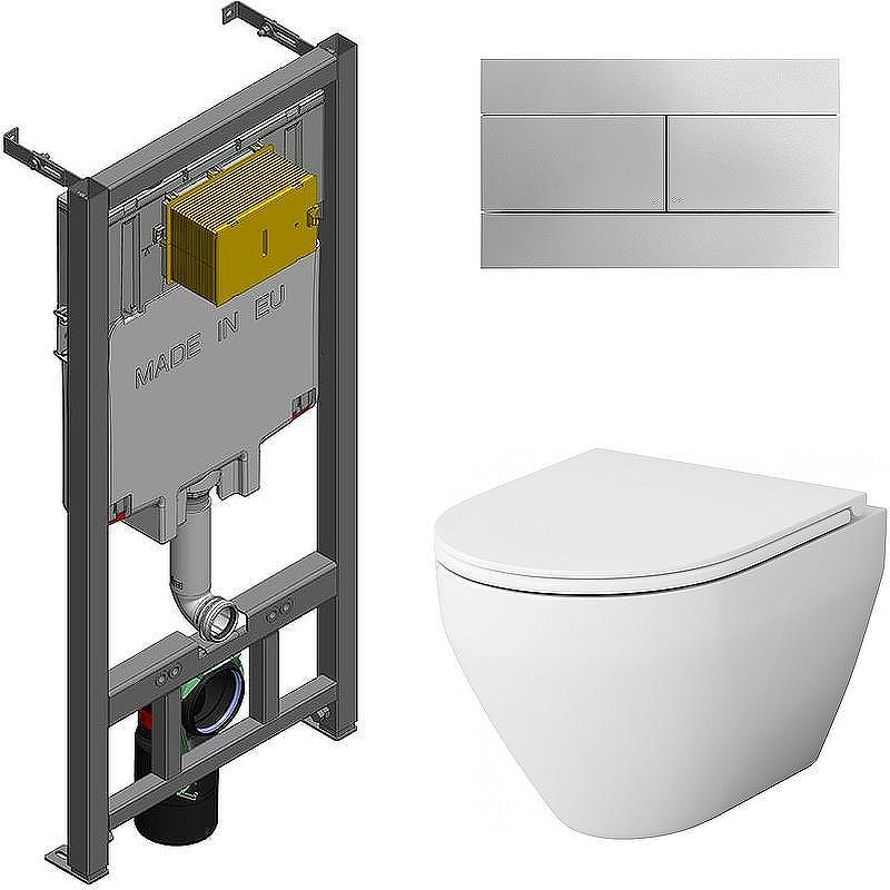 Унитаз с инсталляцией AM.PM Spirit FlashClean C701700WH+C707857WH + Jacob Delafon E29025-NF+E4316-CP 