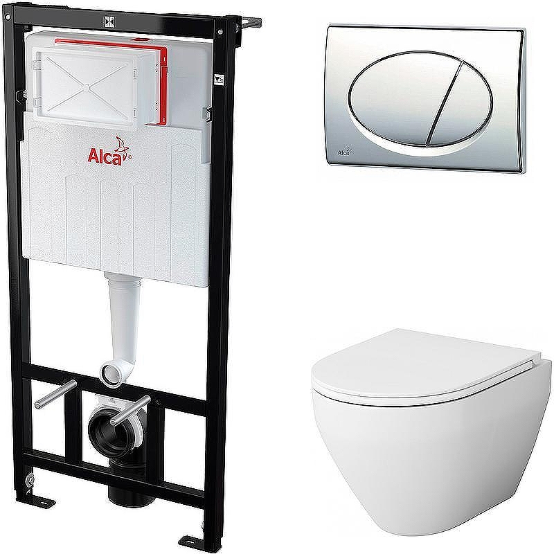 Унитаз с инсталляцией AM.PM Spirit FlashClean C701700WH+C707857WH + Alcaplast Sadromodul AM101/1120+M71 
