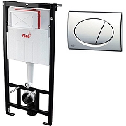 Унитаз с инсталляцией AM.PM Spirit FlashClean C701700WH+C707857WH + Alcaplast Sadromodul AM101/1120+M71 с сиденьем Микролифт и клавишей смыва Хром-9