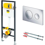 Унитаз с инсталляцией AM.PM Spirit FlashClean C701700WH+C707857WH + Viega Prevista Dry 792855 с сиденьем Микролифт и клавишей смыва Хром-8