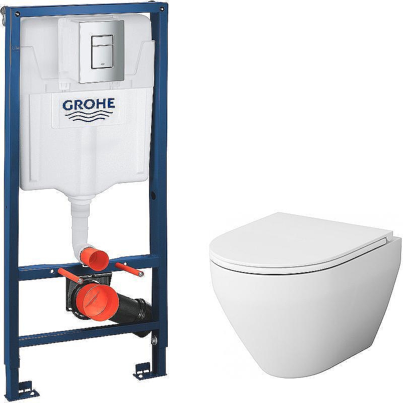 Унитаз с инсталляцией AM.PM Spirit FlashClean C701700WH+C707857WH + Grohe Rapid SL 38772001 