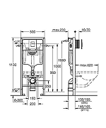 Унитаз с инсталляцией AM.PM Spirit FlashClean C701700WH+C707857WH + Grohe Rapid SL 38772001 с сиденьем Микролифт и клавишей смыва Хром-15