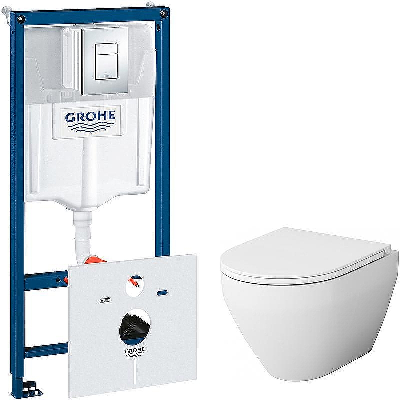 Унитаз с инсталляцией AM.PM Spirit FlashClean C701700WH+C707857WH + Grohe Rapid SL 38775001 