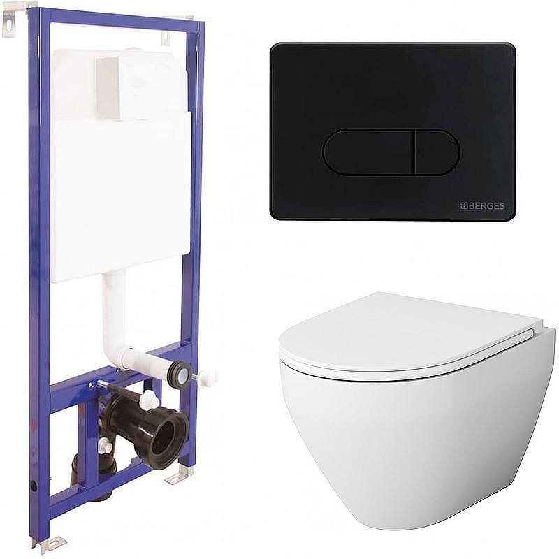 Унитаз с инсталляцией AM.PM Spirit FlashClean C701700WH+C707857WH + Berges Novum D5 040235 