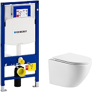 Унитаз с инсталляцией WellWant Aura WWU01121WK + Geberit Duofix Sigma UP320 111.300.00.5 с сиденьем Микролифт