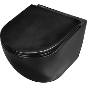 Унитаз с инсталляцией WellWant Aura WWU01122B + Berges Atom 410 040340 с сиденьем Микролифт и Черной матовой клавишей смыва-2