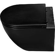 Унитаз с инсталляцией WellWant Aura WWU01122B + Berges Atom 410 040340 с сиденьем Микролифт и Черной матовой клавишей смыва-3