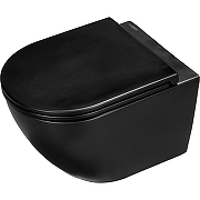 Унитаз с инсталляцией WellWant Aura WWU01122B + Berges Atom 410 040340 с сиденьем Микролифт и Черной матовой клавишей смыва-4